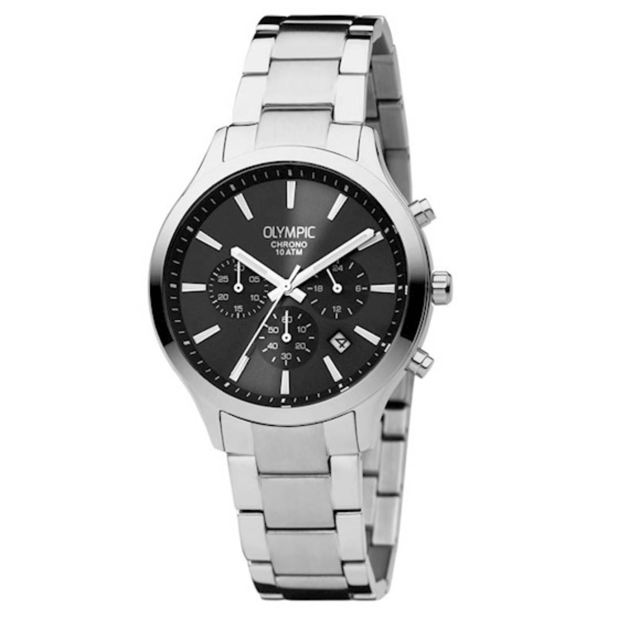 Olympic heren horloge OL88HSS004
Stalen kast met witte wijzerplaat
Stalen schakelband 
10 ATM waterdicht
