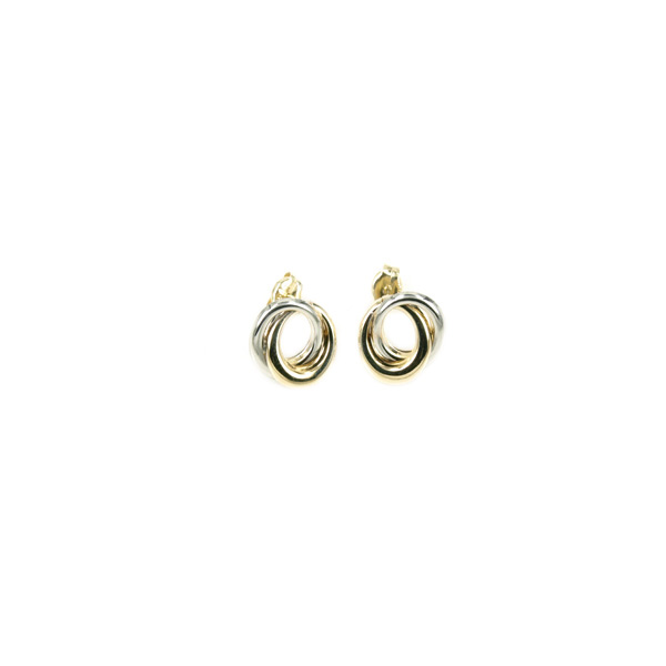 Monzario goud  oorknoppen bi-color O907 bic
10mm