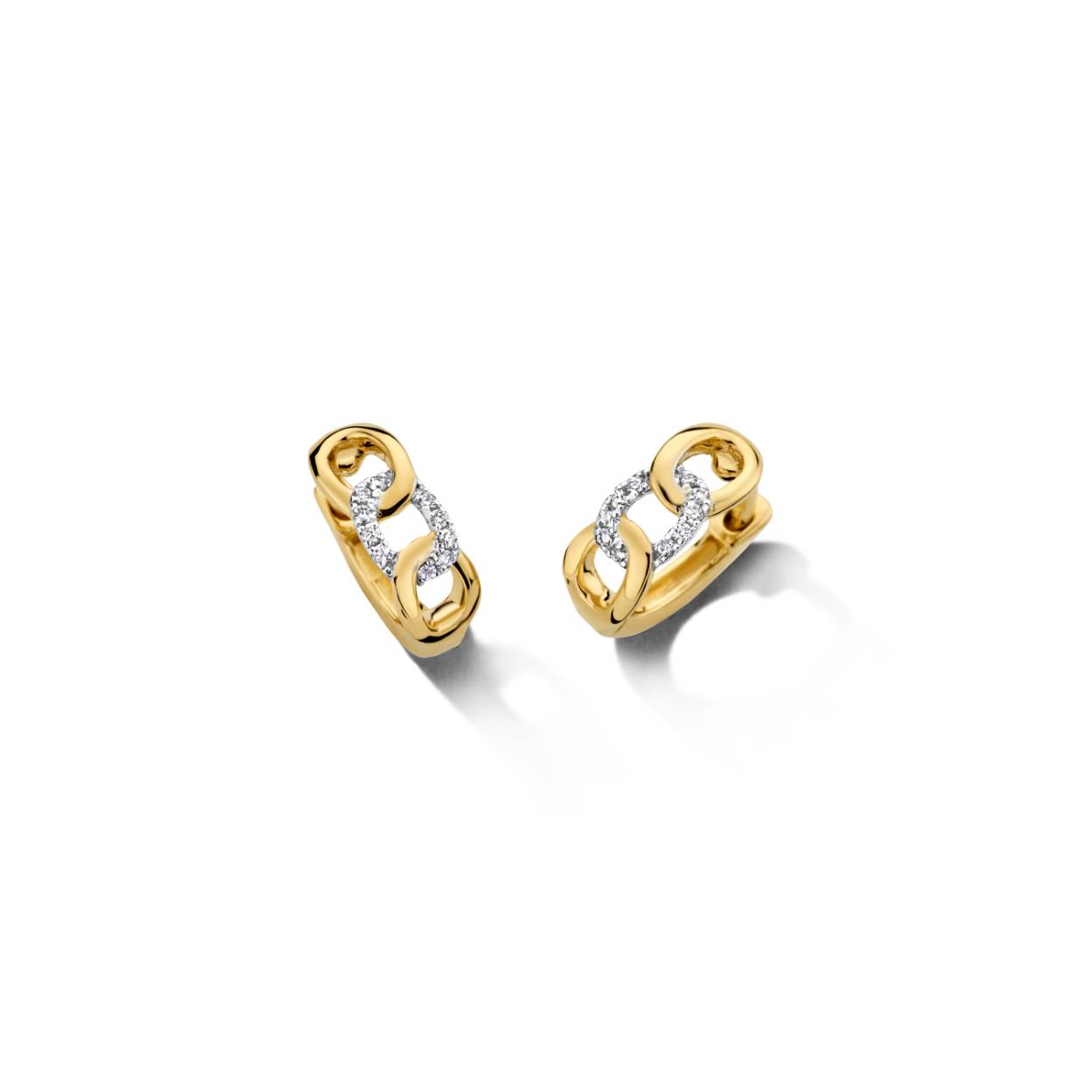 Oorbellen GG 18 kt  + 0.06ct briljant