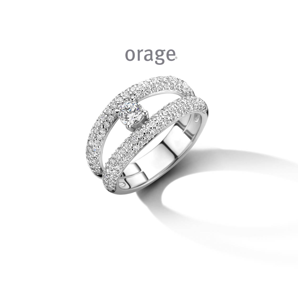 Orage ring zilver gezet met zirconia