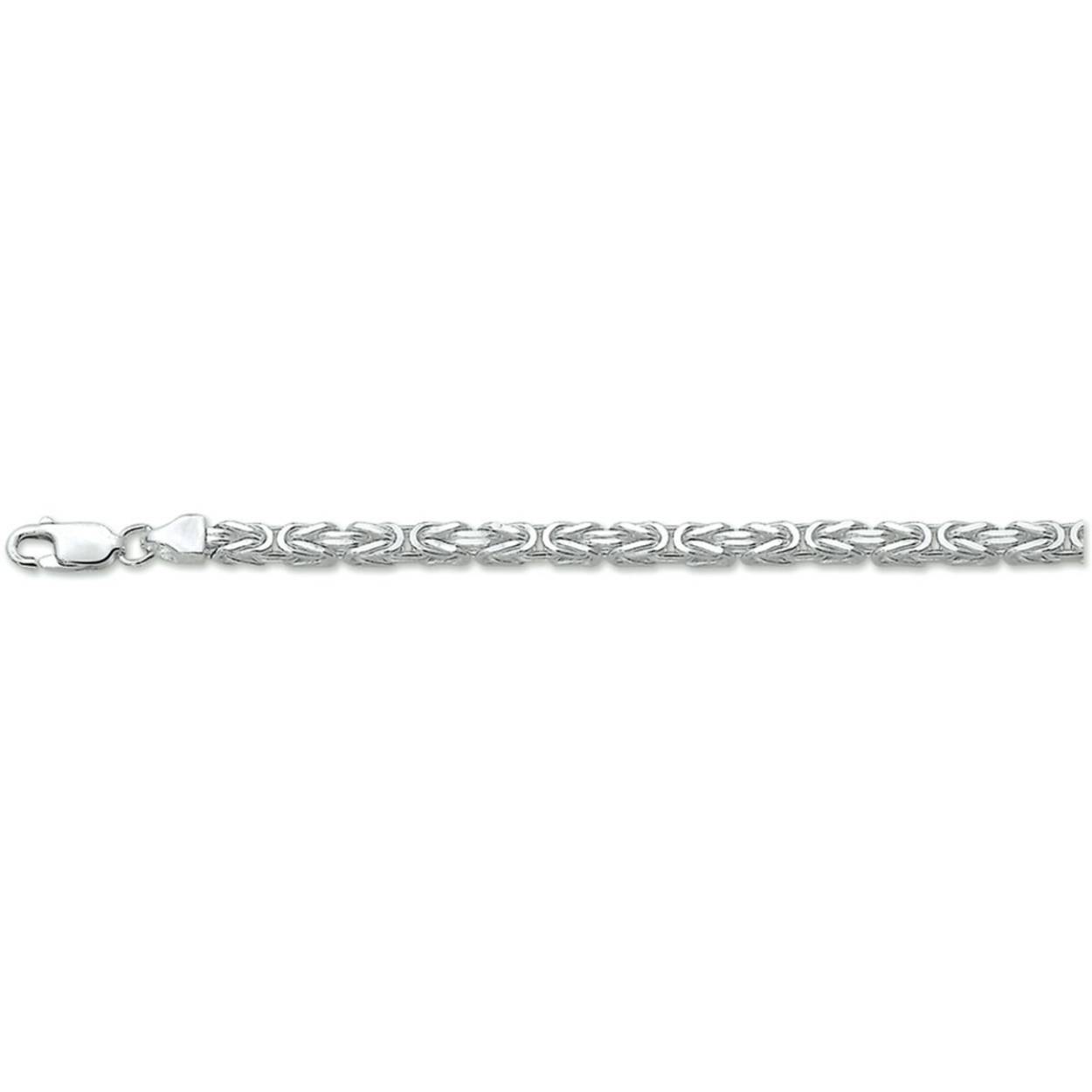 Zilveren armband met konings schakel. De schakelbreedte is 3.5mm.
