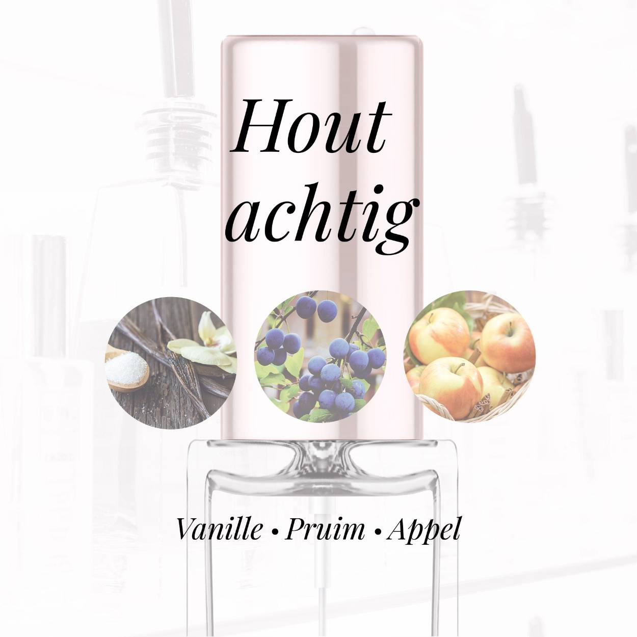 Geur:Houtachtig, Aromatisch
Waarneembare geuren: Vanille, Pruim, Appel
Sillage: Midden
Seizoen: All season
Eigenschap: Populair
Stijl: Elegant
Geurgroep: Houtachtig
Hoofdakkoorden: Houtachtig, Fruitig, Vanille, Warm kruidig, Kaneel, Zoet
Top noten: Appel, Zwarte bes, Pruim, Kaneel en Vanille
Midden noten: Jasmijn, Sambac en Tijm
Basis noten: Ceder, Sadelhout, Houtachtige noten