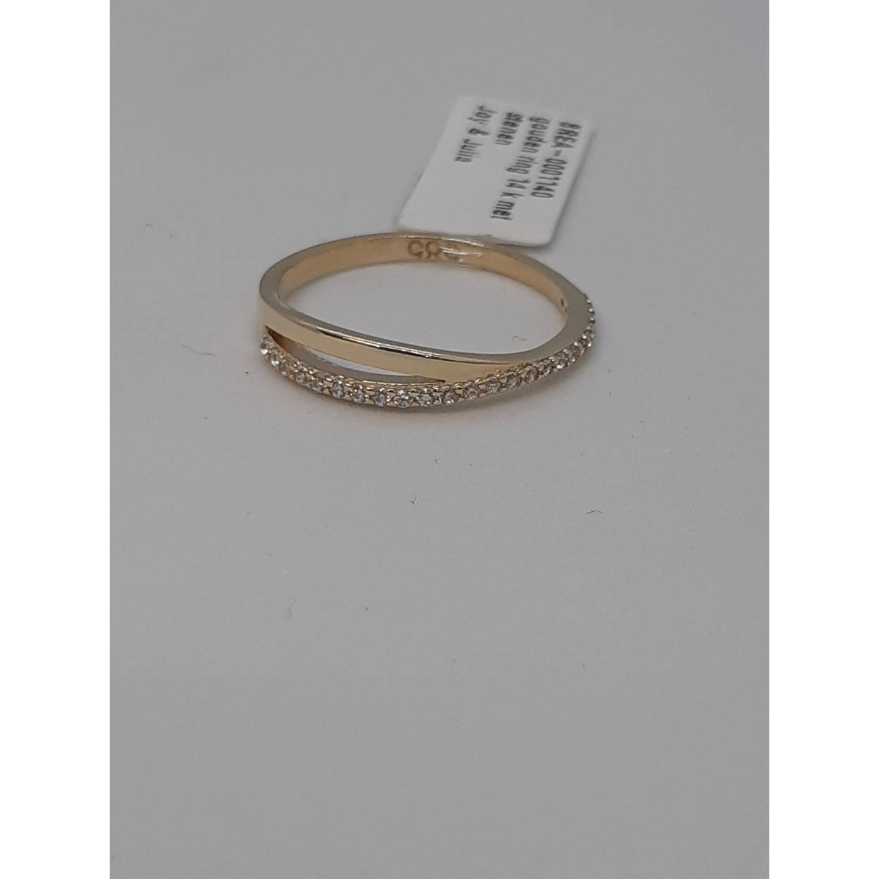 gouden ring 14 k met stenen