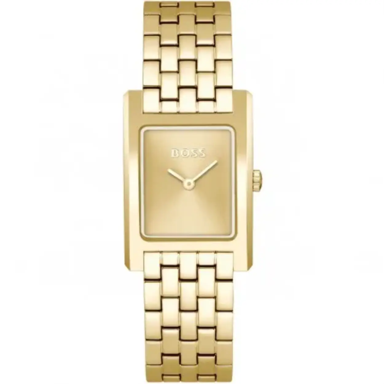 BOSS HB1502744 LUCY Dameshorloge 22x24,5mm 
Dit BOSS horloge uit de LUCY serie met artikelnr: HB1502744 heeft een chique look. Zeer geschikt voor de moderne stijlvolle vrouw van nu. Het goudkleurige dameshorloge valt op door zijn stalen rechthoekige horlogekast met een goudkleurige wijzerplaat met minimalistische wijzers. Aan de kast zit een goudkleurige schakelband met kliksluiting. De kast van het horloge heeft een afmeting van 22x24,5mm met mineraalglas en is 3ATM. 

HET MERK:
HUGO BOSS is afgestemd op levensstijlen waar het gaat om kwaliteit en precisie. Het wereldwijde fashionlabel is verdeeld in twee merken: BOSS en HUGO. Het merk BOSS biedt geavanceerde, moderne horloges gericht op kwaliteit en design om een onberispelijke look te creëren – of het nu zakelijk, casual of sportief is. De horloge collectie van BOSS is perfect afgestemd op levensstijlen waar het gaat om kwaliteit en precisie. BOSS is op maat gemaakt in een onberispelijke stijl.

Blijf stijlvol bij de tijd. Voor de BOSS-vrouw is stijl het handelsmerk en draait alles om
details. Breng uw look naar een hoger niveau met onze nieuwe en kenmerkende horlogecollectie.

SPECIFICATIES:
- Mineraalglas
- Rechthoekige kastvorm
- Goudkleurige horlogekast
- Goudkleurige wijzerplaat
- Goudkleurige schakelband