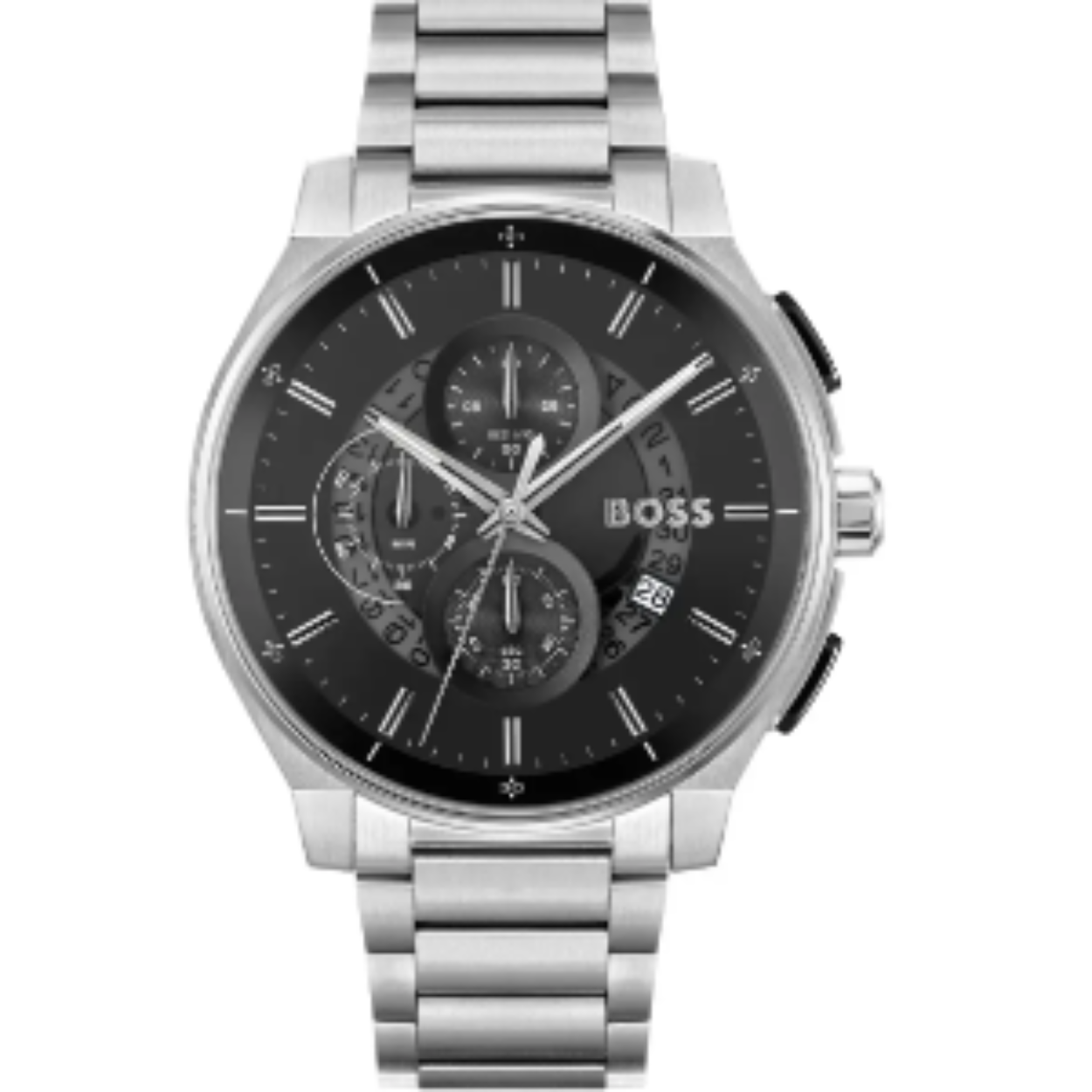 BOSS HB1514191 PEAK 2.0 Herenhorloge Chrono 44mm 
Dit BOSS horloge uit de PEAK 2.0 serie met artikelnr: HB1514191 heeft een luxe uitstraling. Zeer geschikt voor de moderne stijlvolle man van nu. Het herenhorloge valt op door zijn stalen horlogekast met een gladde bezel en een zwarte sunray wijzerplaat met een chronograaf en datum. Opvallend zijn de wijzers die met lumibrite zijn ingelegd. Aan de kast zit een mat glanzende schakelband met vouwsluiting. Het horloge heeft een doorsnee van 44mm met een mineraalglas en is 5ATM. 

HET MERK:
HUGO BOSS is afgestemd op levensstijlen waar het gaat om kwaliteit en precisie. Het wereldwijde fashionlabel is verdeeld in twee merken: BOSS en HUGO. Het merk BOSS biedt geavanceerde, moderne horloges gericht op kwaliteit en design om een onberispelijke look te creëren – of het nu zakelijk, casual of sportief is. De horloge collectie van BOSS is perfect afgestemd op levensstijlen waar het gaat om kwaliteit en precisie. BOSS is op maat gemaakt in een onberispelijke stijl.

Blijf stijlvol bij de tijd. Voor de BOSS-vrouw is stijl het handelsmerk en draait alles om
details. Breng uw look naar een hoger niveau met onze nieuwe en kenmerkende horlogecollectie.

SPECIFICATIES:
- Mineraalglas
- Ronde kastvorm, Ø 44mm
- Stalen horlogekast
- Zwarte wijzerplaat
- Stalen schakelband
- Chronograaf
- 5ATM