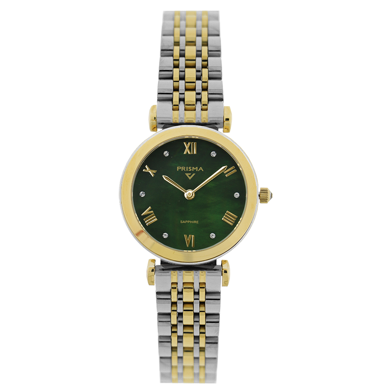 Prisma horloge P1435 dames edelstaal vintage

Algemeen
Geslacht: dames
Model: P1435

Voordelen
– band edelstaal zilverkleurig & goudkleurig
– wijzerplaat groen parel met goudkleurige index en romeinse cijfers
– Quarts uurwerk
– luxueuze uitstraling door romeinse cijfers
– glas is krasvast
– spat waterdicht: handenwassen, regen
– maat kast 29.5 / 29.5 mm (breedte) 7,5 mm (dikte)
