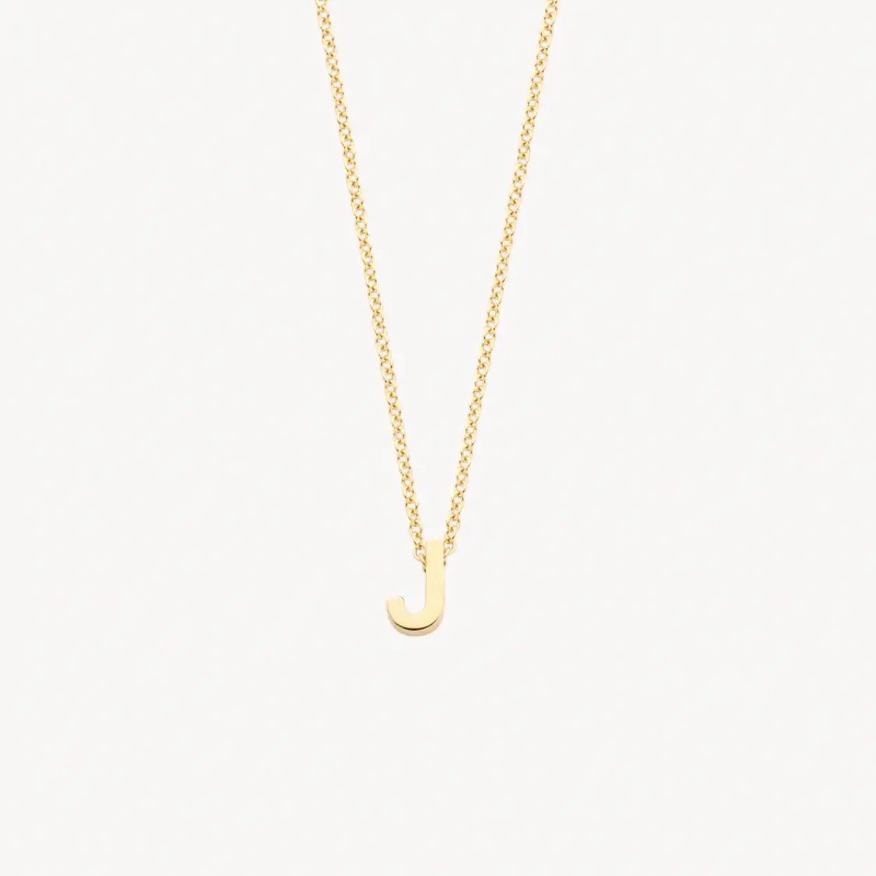 gouden Blush collier, anker+ letter J