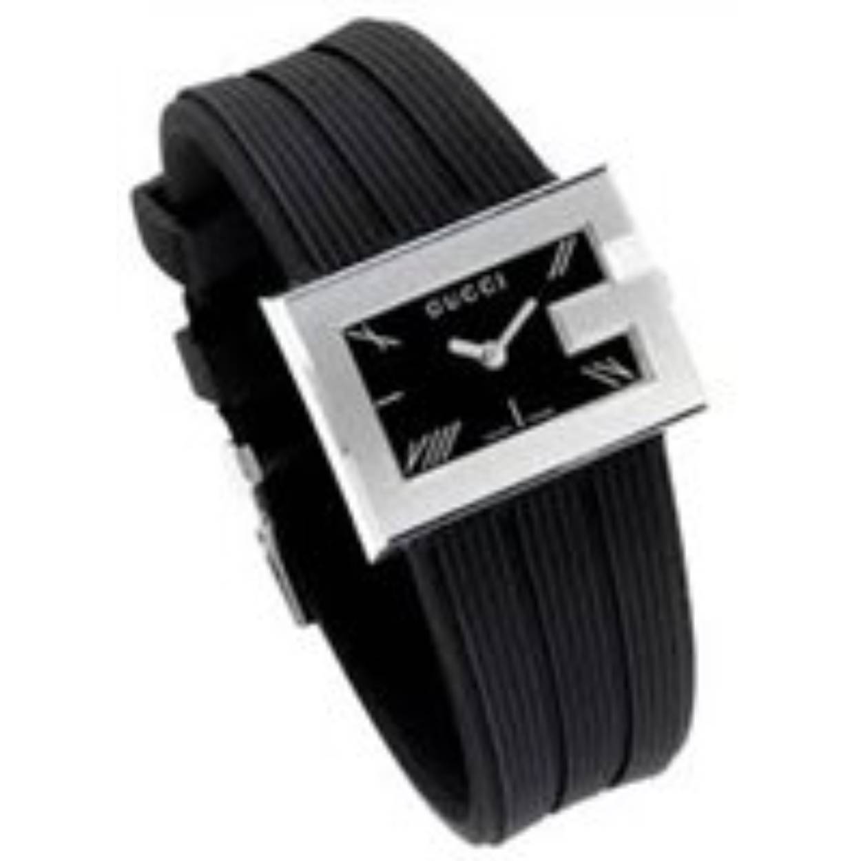 Gucci ladies YA100504 met zwart rubberen band