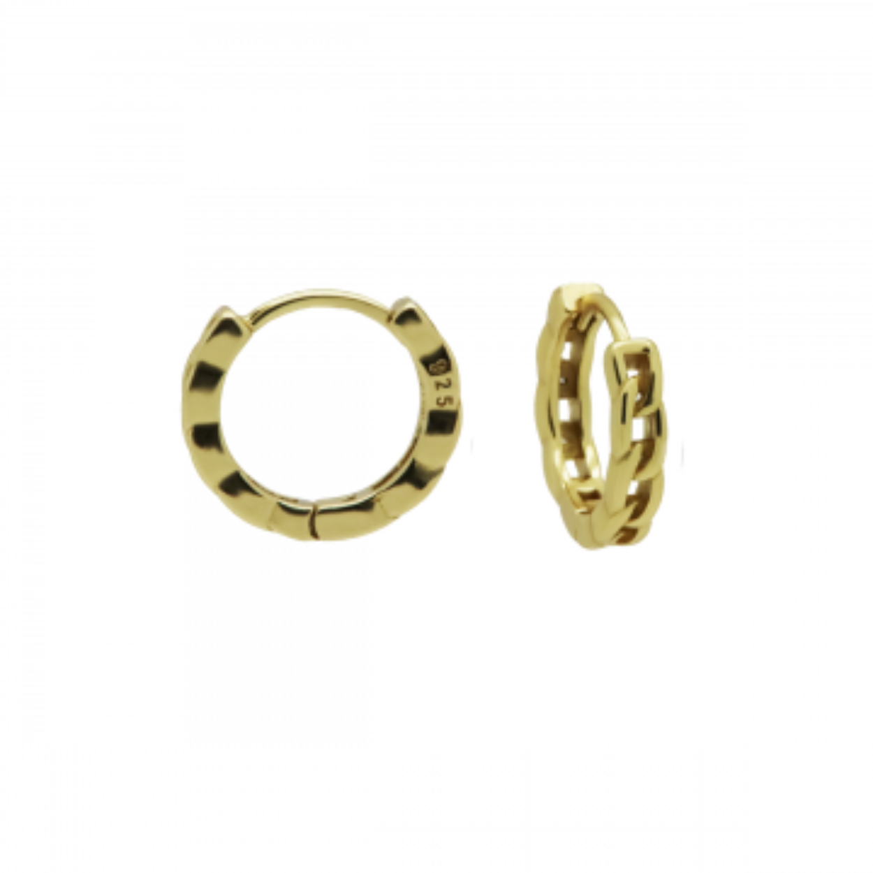 Karma Hinged Hoops Chains 12MM Goldplated