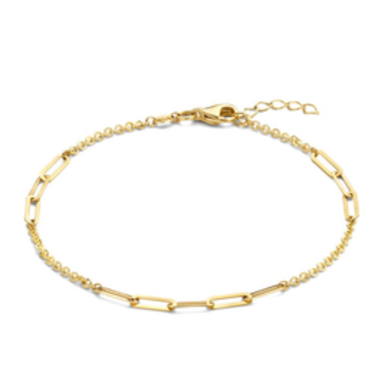 Gouden armband anker/paperclip schakel