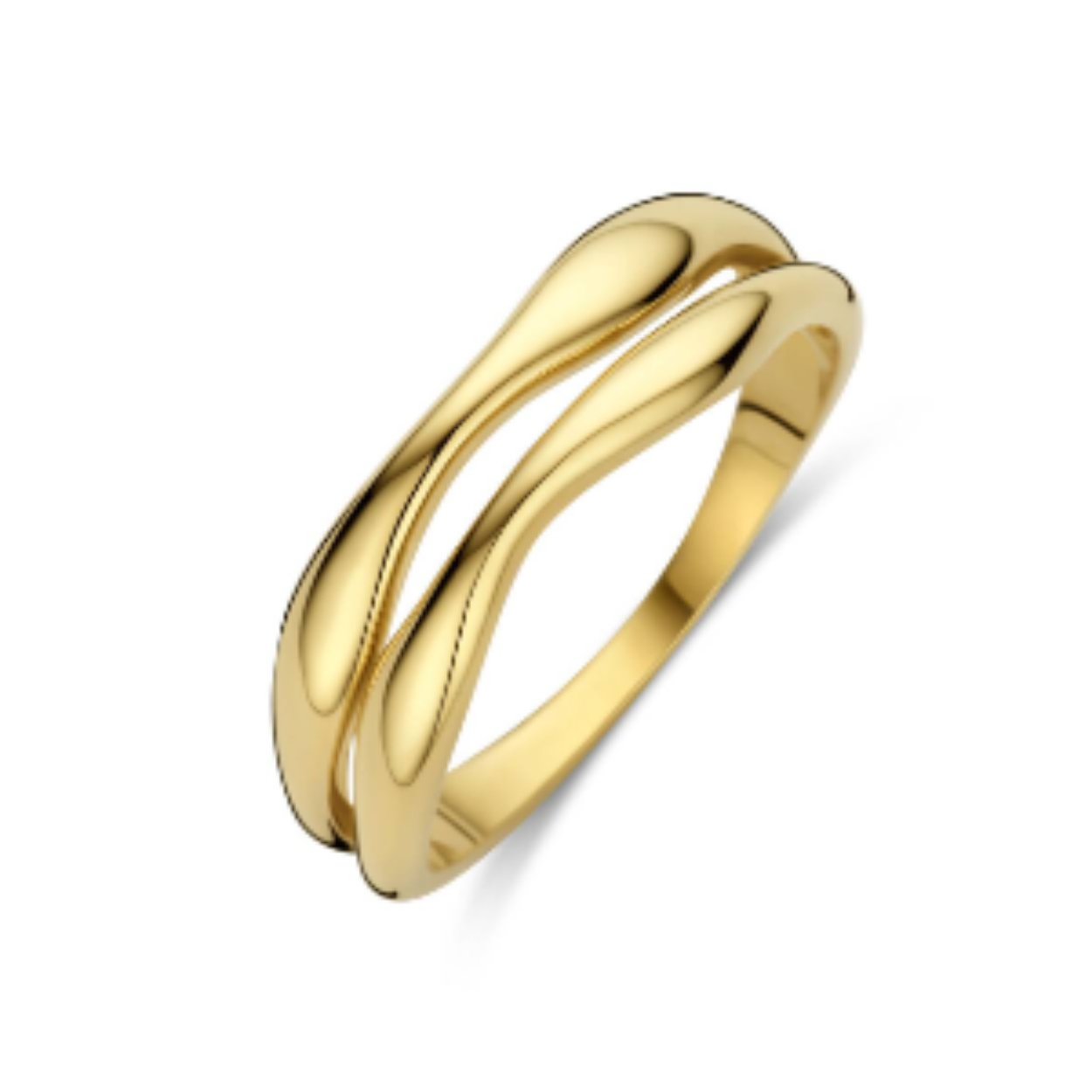 14k Geelgouden ring uitgevoerd met een breedte van 6mm.