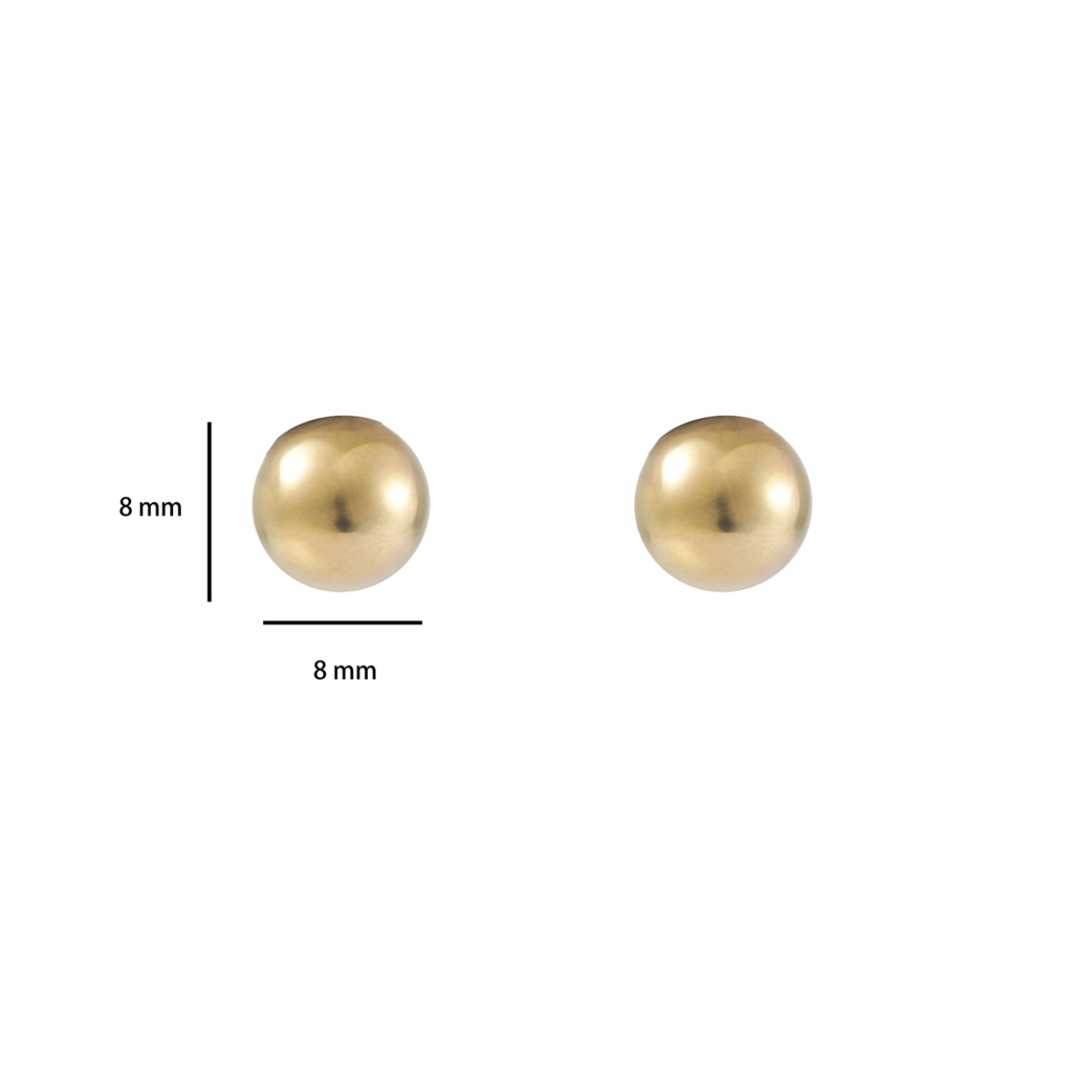 E7184-8-2 14K - Dot 8mm