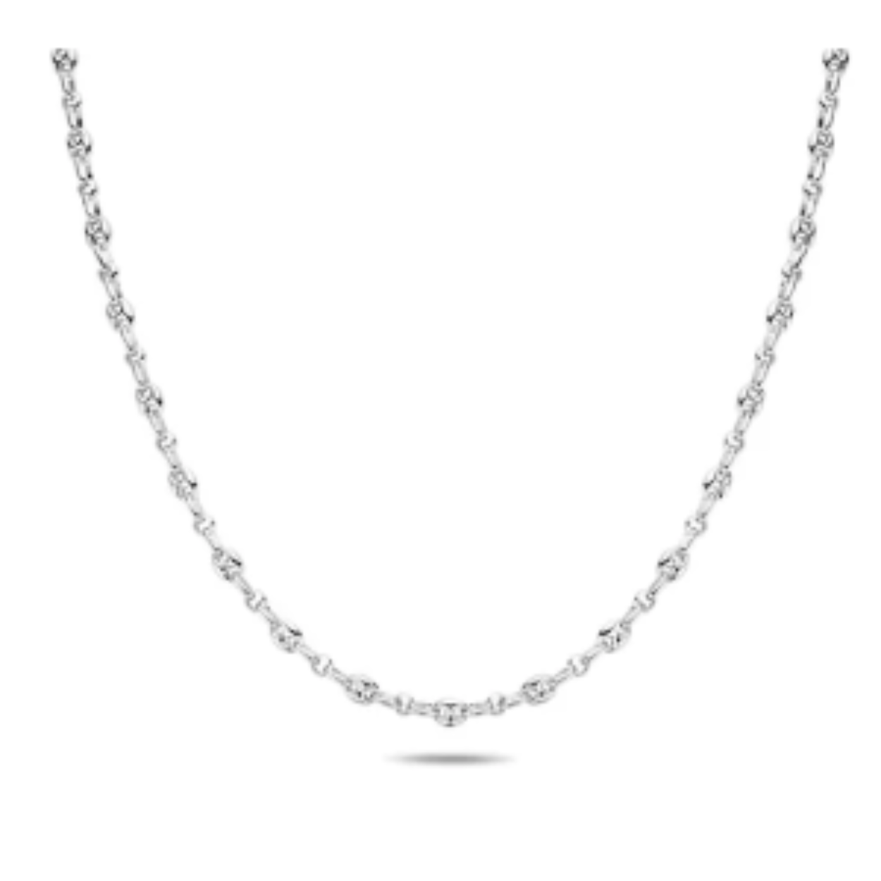 zilver collier koffieboon 45cm