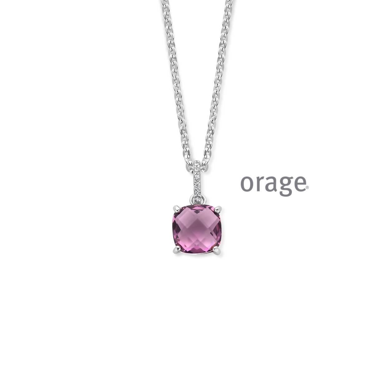 Orage Collier Zilver Paars