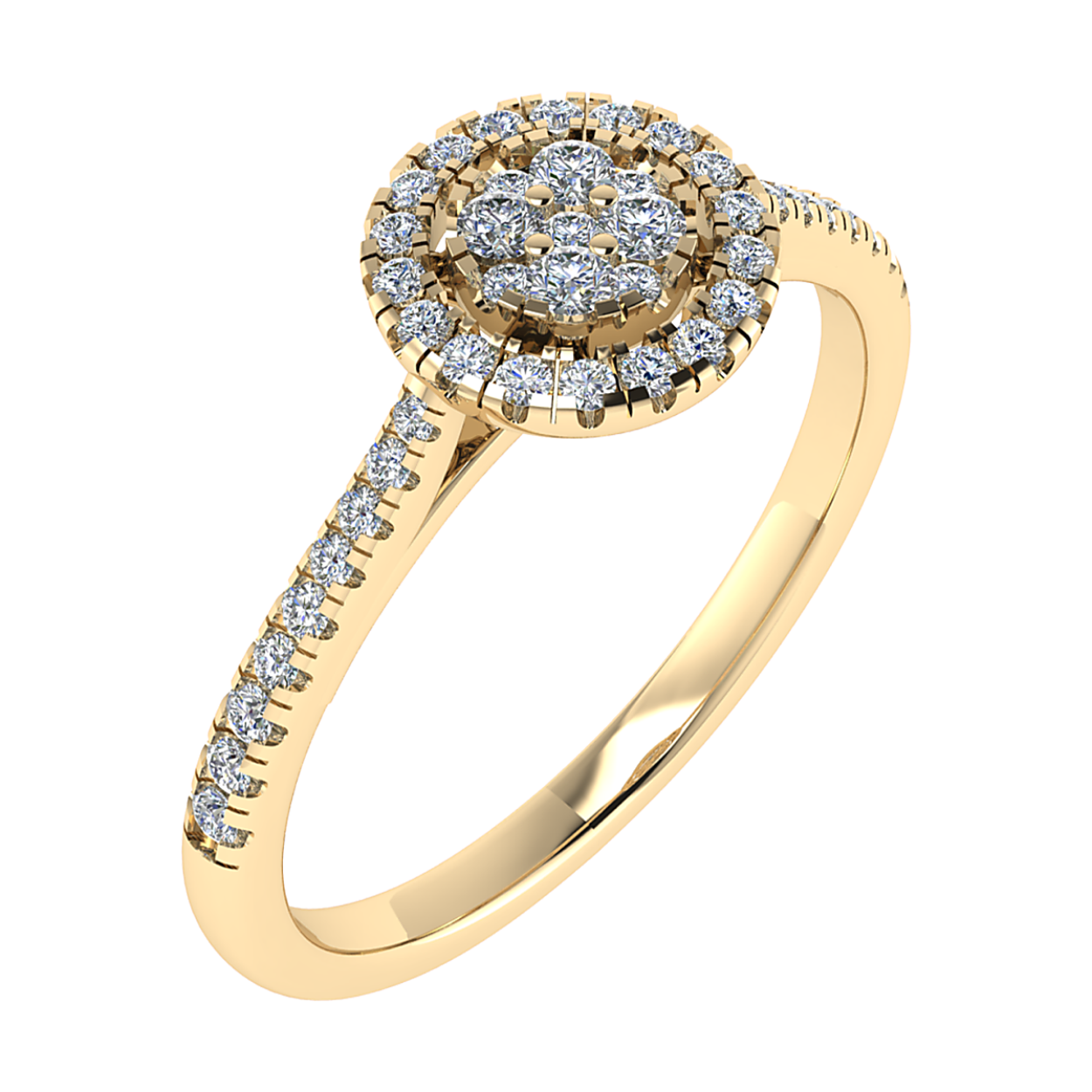 14k gouden diamanten irng met 0.25 caraat. 