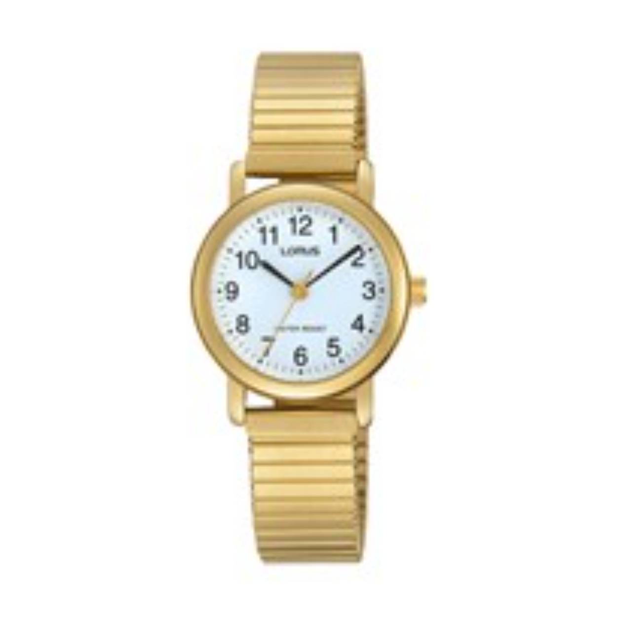 Lorus goudkleurig dames horloge met rekband RRS78VX5 