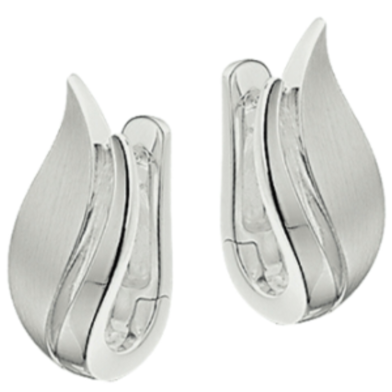 zilveren klapcreolen mat/poli