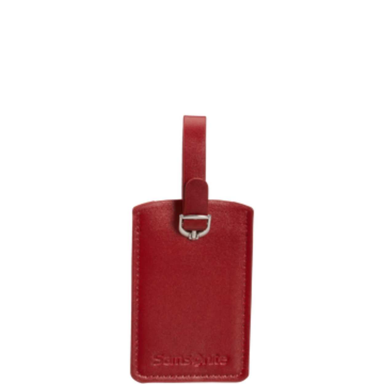 Klassiek, rechthoekig bagagelabel met gebosseleerd Samsonite logo.
- Duurzaam riempje met stevige gesp voor de bevestiging van het label.
- Transparant venster met beschermingsflap voor meer privacy voor jouw adresgegevens.
- Kan snel bevestigd worden aan de handgreep van een koffer, aktetas of laptoptas.
- Personaliseerbaar.