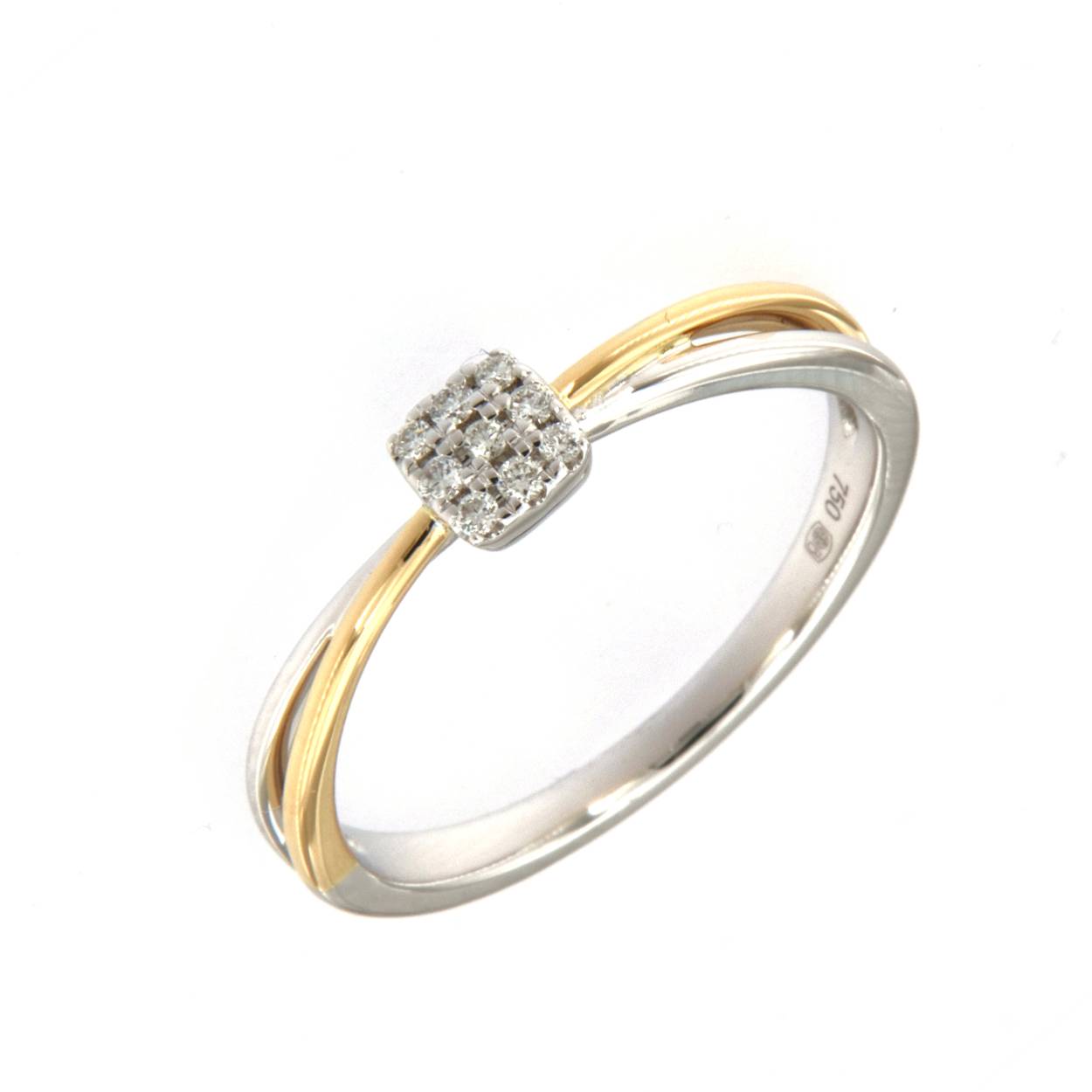 Bicolor ring met 0.07ct briljant