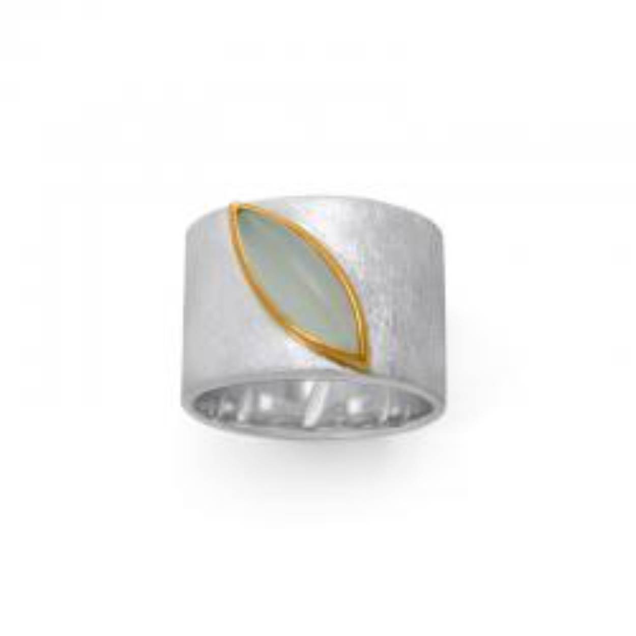 bicolor zilveren ring met aqua calcedoon