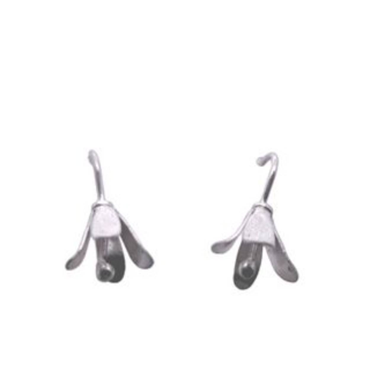zilveren oorhangers bloem