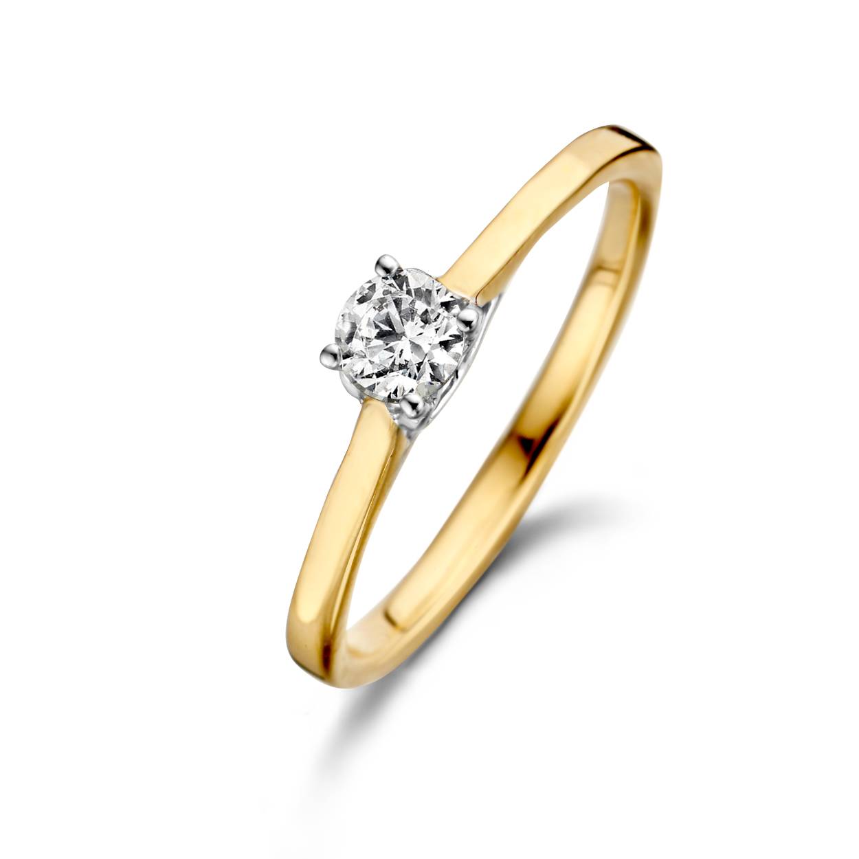 Ring bicolor met hartje 0.23ct brilj