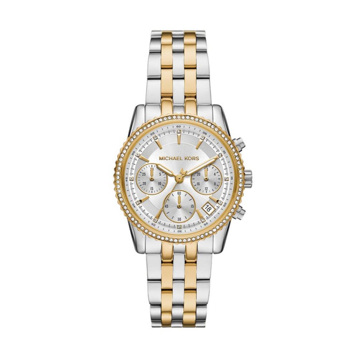 Alles over dit product
Bij Brandfield vind je de mooiste michael kors horloges, zoals dit Michael Kors Ritz White Women's Watch MK7532 voor dames.

Het horloge heeft een quartz uurwerk. De wijzerplaat is wit en is afgedekt met mineraalglas. De kast is gemaakt van rvs en heeft een diameter van 35 mm. De band van het horloge is meerkleurig en heeft een breedte van 18 mm. De band is gemaakt van rvs. Van dit horloge heb je jarenlang draagplezier!