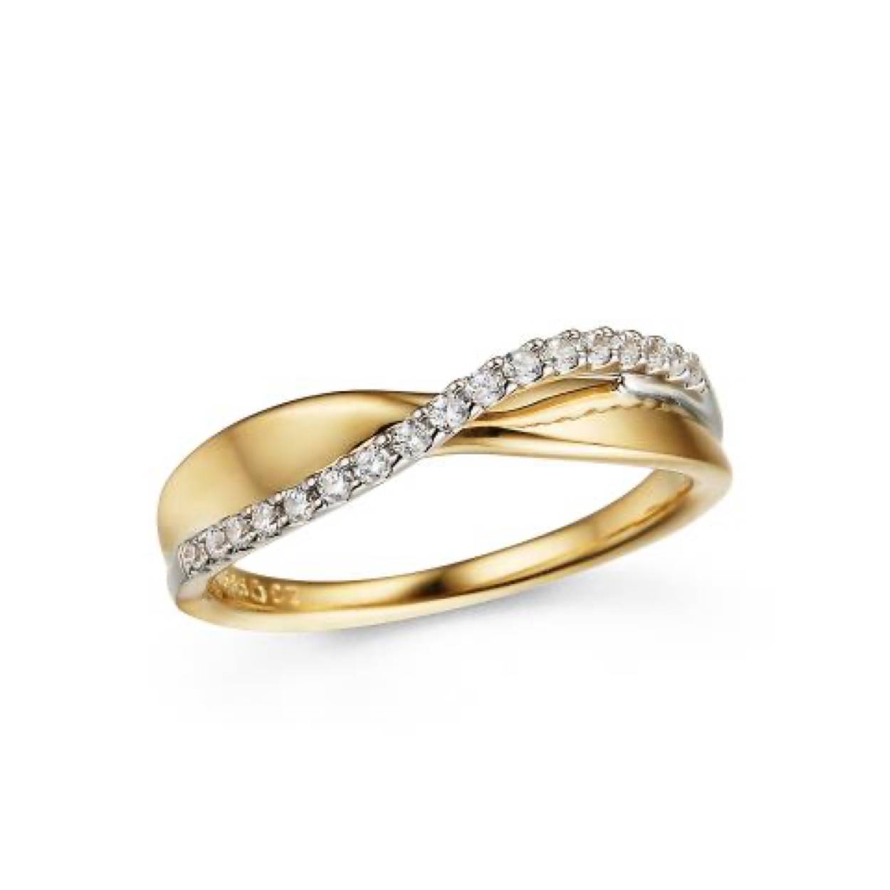 Ring geel goud 18kt met diamanten.