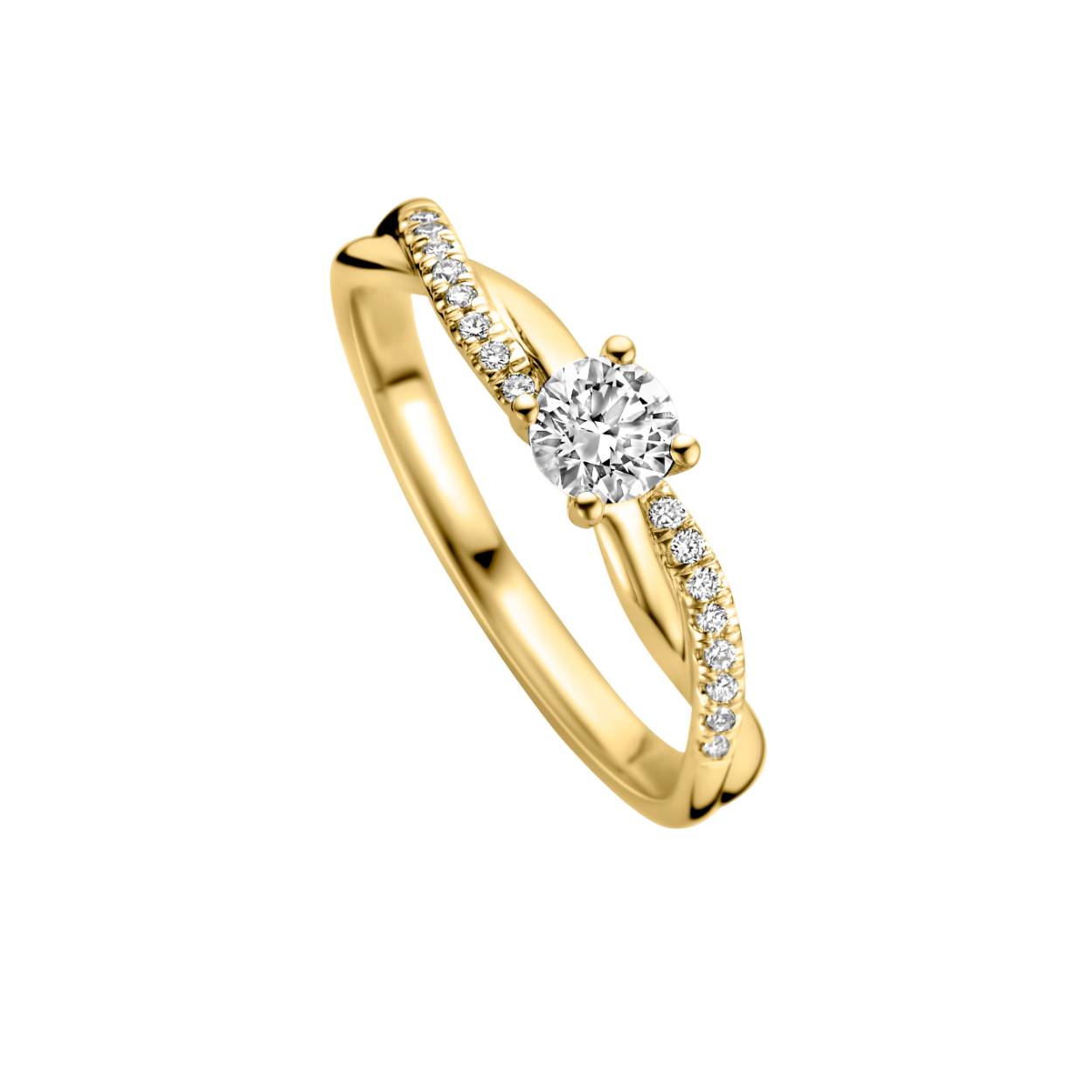 18kt geel goud + 0.37ct briljant