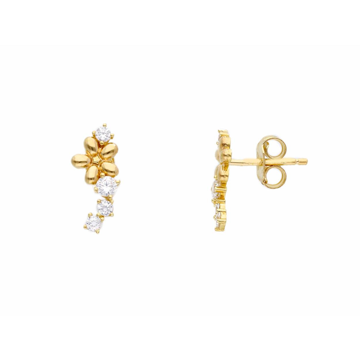 Oorringen geel goud 18kt met zirconium