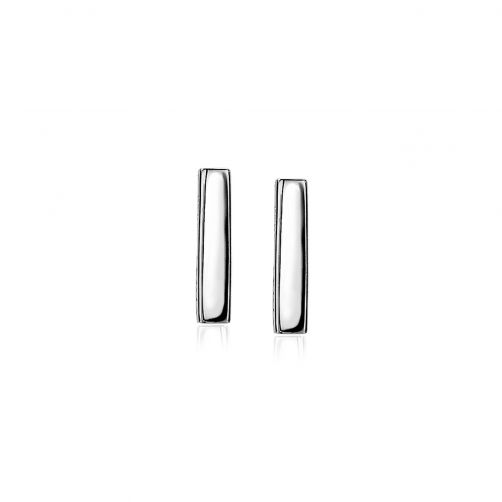 zilveren gladde oorknoppen met trendy recht staafje. De staafjes zijn 12mm groot. De oorsieraden zijn vervaardigd van eerste gehalte zilver (925) en voorzien van een extra rodium laag voor een langdurige glans.