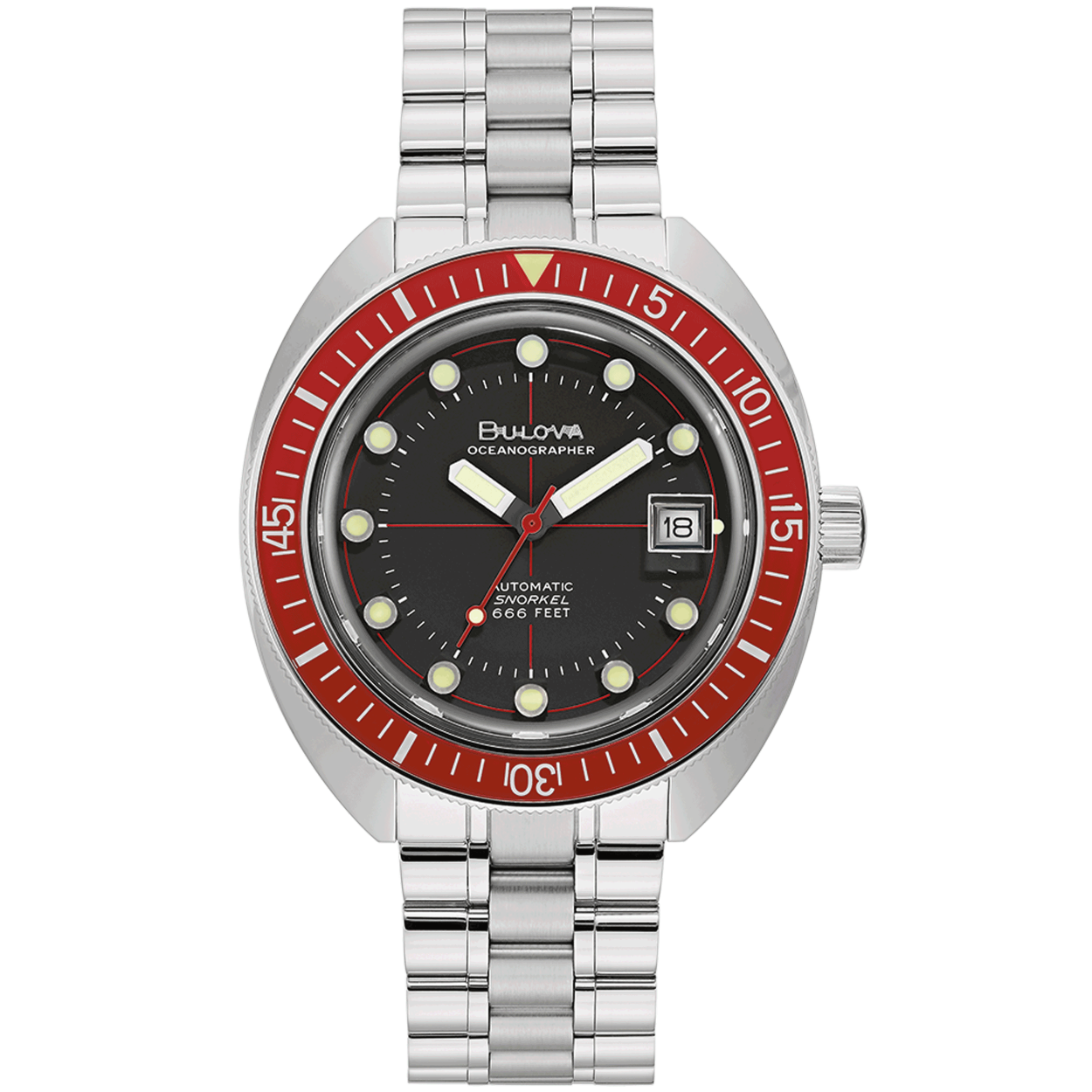 Dit automatisch horloge van het merk Bulova is een prachtig horloge. Het horloge heeft een kast gemaakt van staal en een zilverkleurige band gemaakt van staal. Dit horloge is goed om te doen door de veiligheidssluiting
