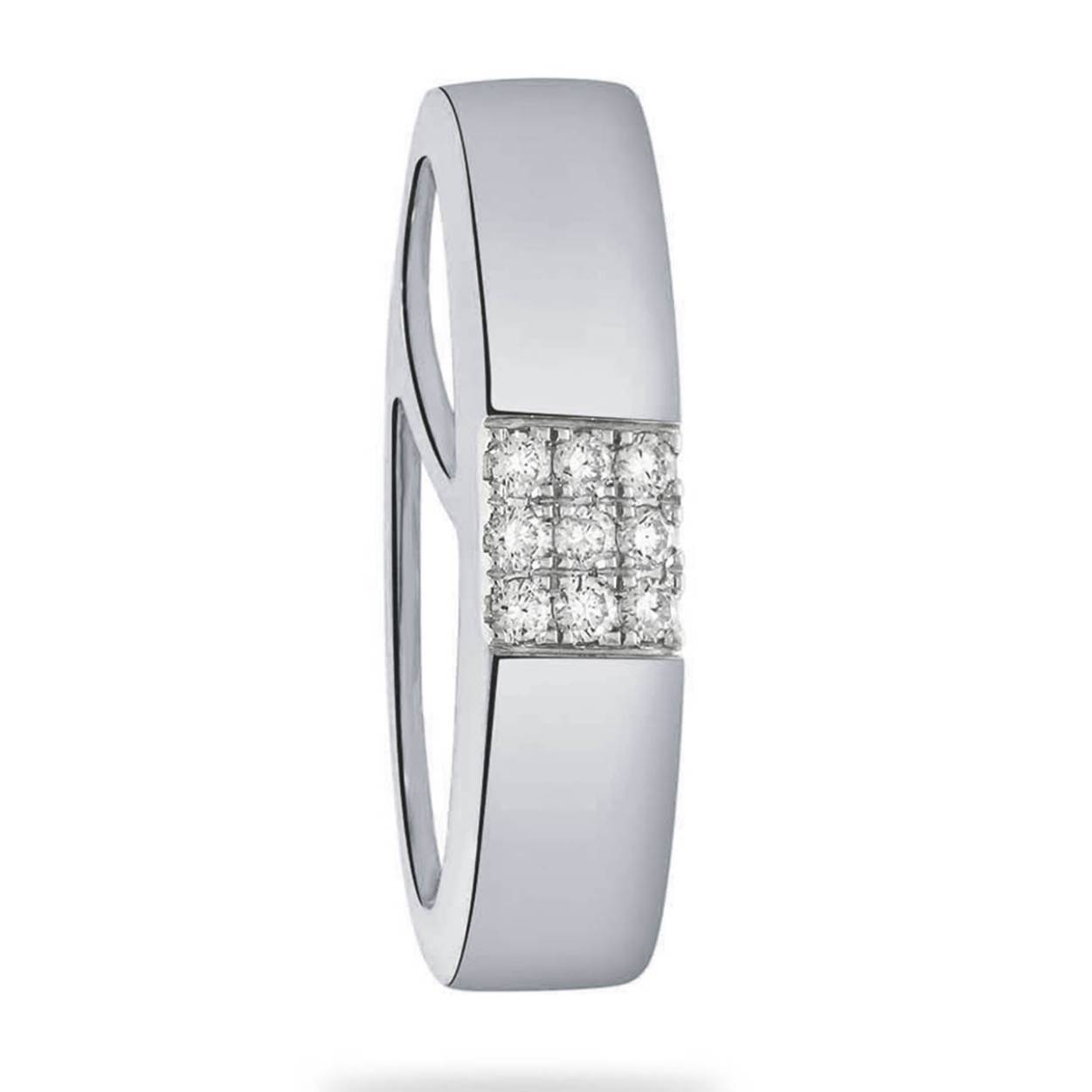14krt witgouden hanger met 9-0.08crt diamant