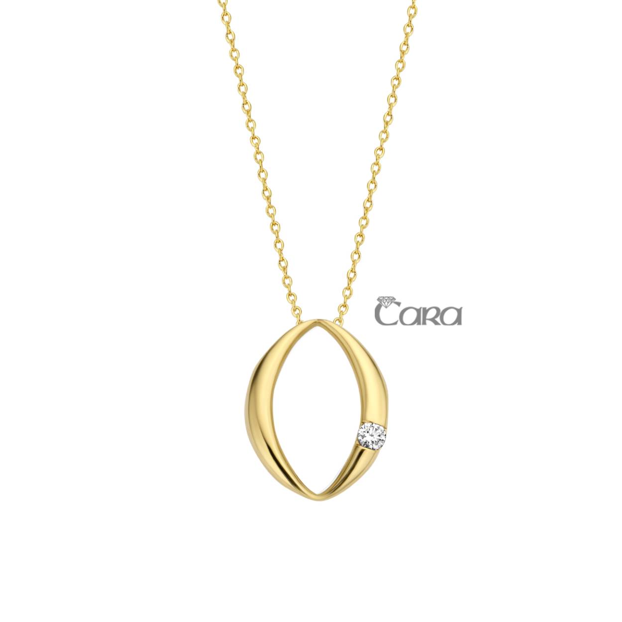 Cara hanger goud 18k gezet met briljant - bijpassende ketting eveneens verkrijgbaar