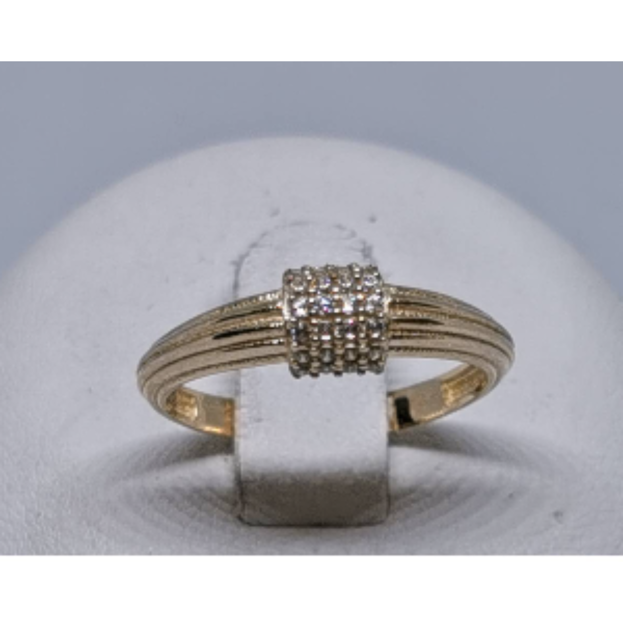 14 Karaat geel gouden fantasie ring met zirkonia 