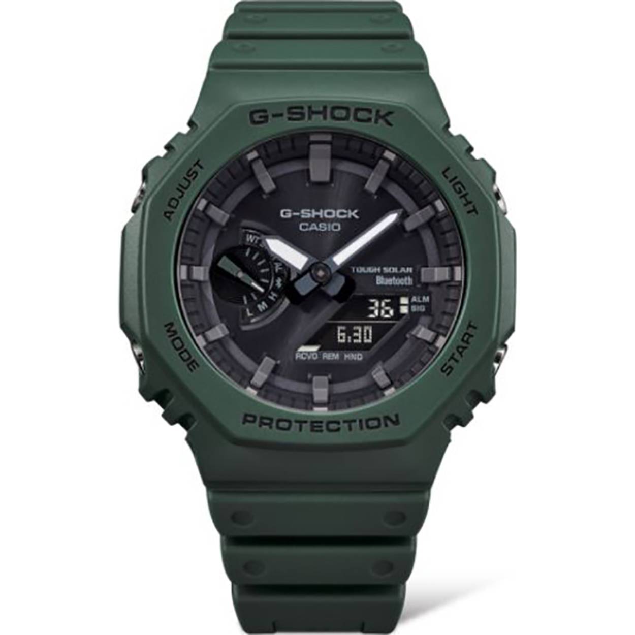 De G-Shock Classic Style GA-B2100-3AER horloge combineert stijl en functionaliteit. Met een Carbon Core Guard voor extra bescherming, een datumfunctie, anti-allergische eigenschappen en een groene kunststof/siliconen kast van 45,4 mm, is deze polshorloge ideaal voor dagelijks gebruik. Het is het best te dragen bij casual of sportieve outfits. 

Categorie: Horloge  
Functie: Datum  
Anti-allergisch: Ja  
Type: Polshorloge   
Kastgrootte: 45 mm  
Kleur band: Groen  
Materiaal kast: Kunststof/Siliconen  
Grootte: 45,4 mm  