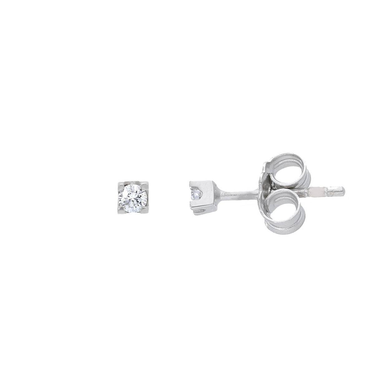 oorbellen in wit goud 18kt met diamant (briljant geslepen) 0.20ct