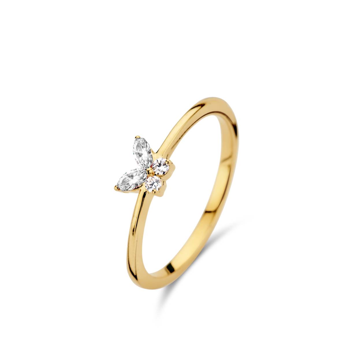 Naiomy Ring goud 18k gezet met briljant in vlinder
- 2 diamanten 4p
- 2 diamanten 11p
