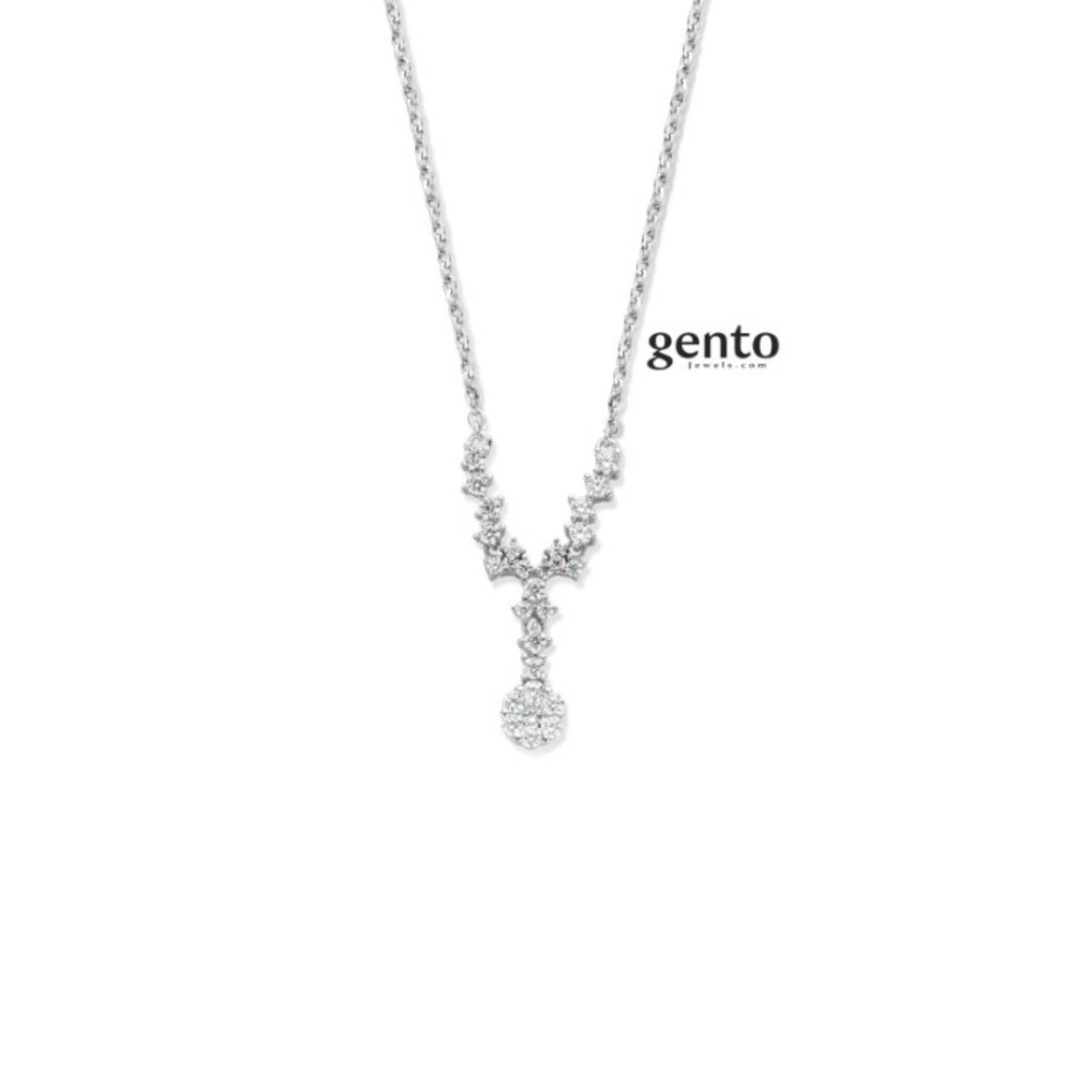 Ketting zilver gento jewels zirconium