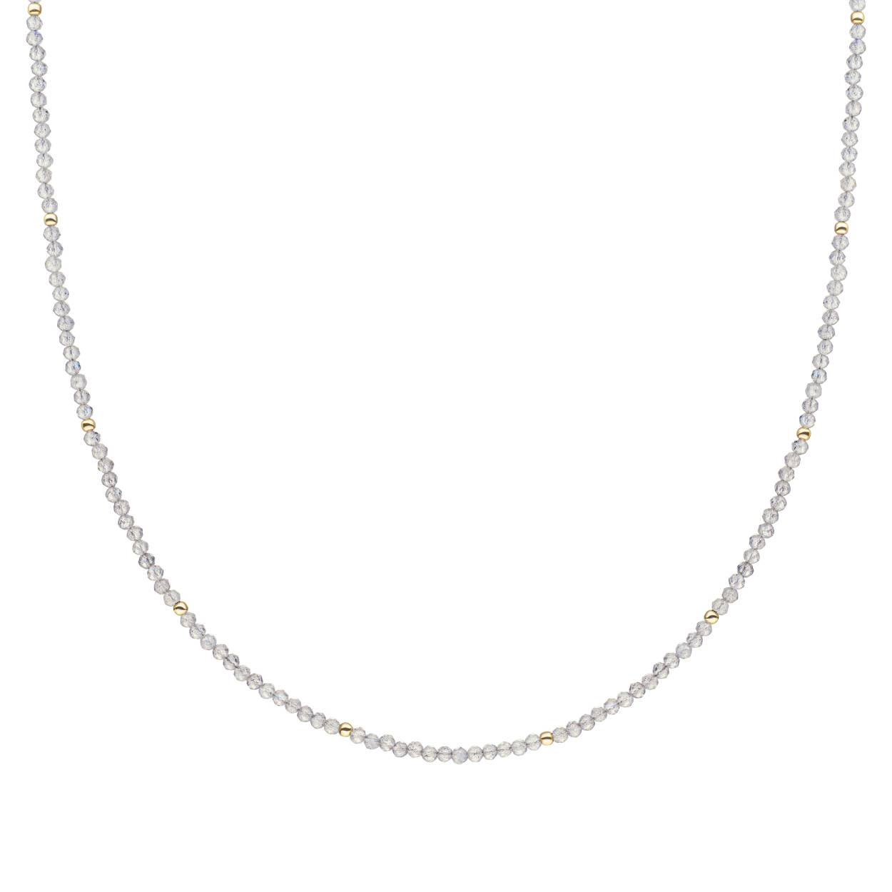 Sparkling Jewels collier Labradorite 2mm goldplated. Lengte 42 + 2cm.