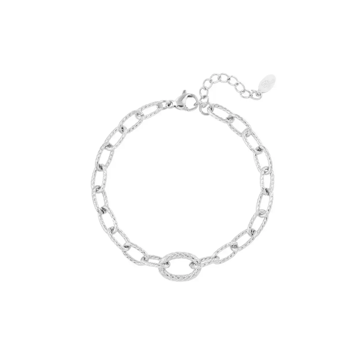 Structured link bracelet - Silver Color Stainless Steel