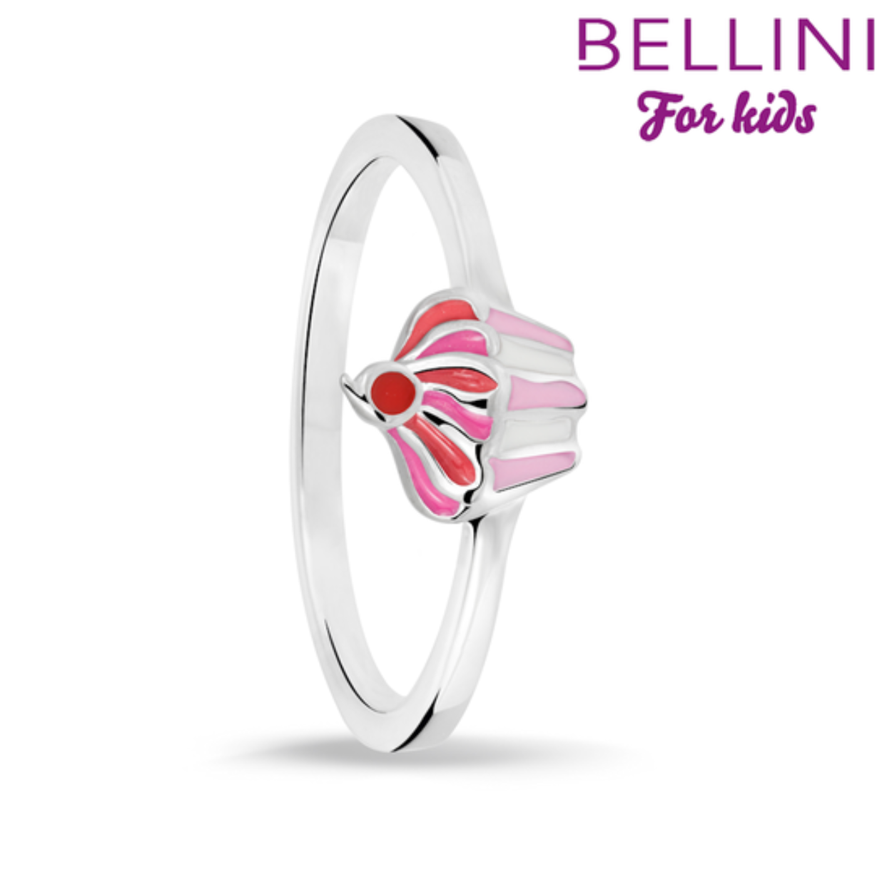 Bellini zilveren ring met cupcake