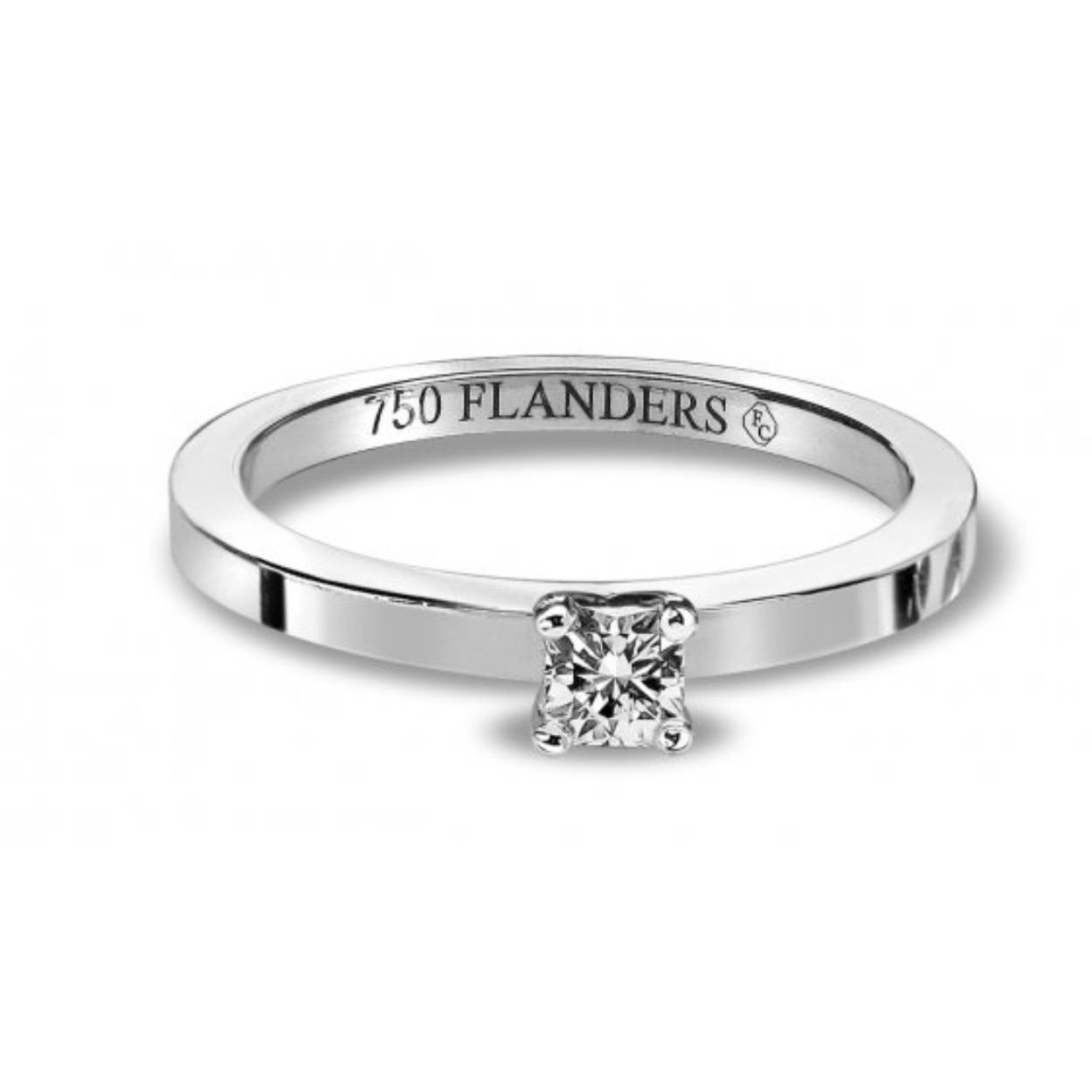 Ring Wit goud 18kt met flanders diamant