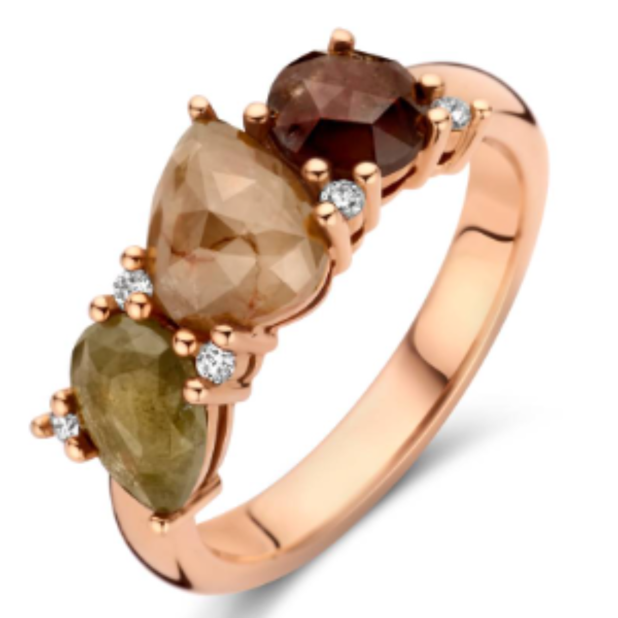 ROOS RING ROODGOUD MET ICE DIAMANT 18KT