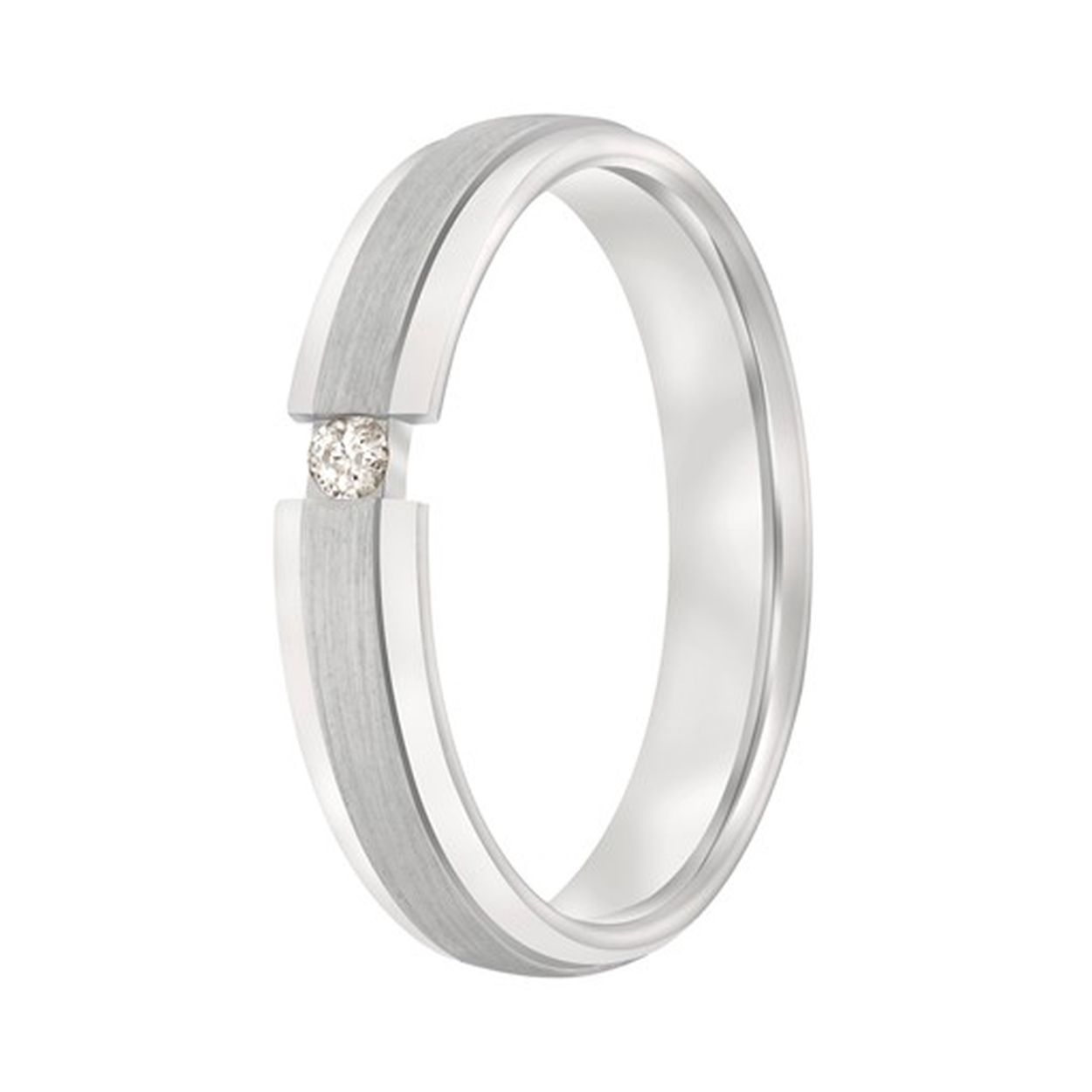 Elegantie in al haar eenvoud! Deze prachtige ring is voorzien van een zwevende briljant welke op subtiele wijze door onze diamantzetters is gezet in een onderkastje.