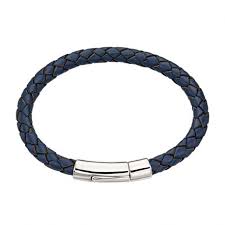 17,5cm Hugo Navy jongens armband leer/zilver LSB0116 Little star