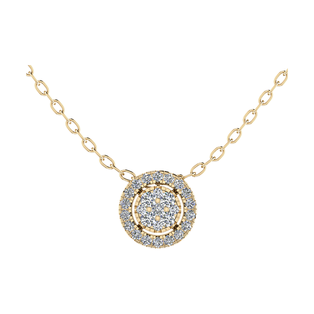 14k gouden diamanten collier met 0.24 caraat diamanten. 