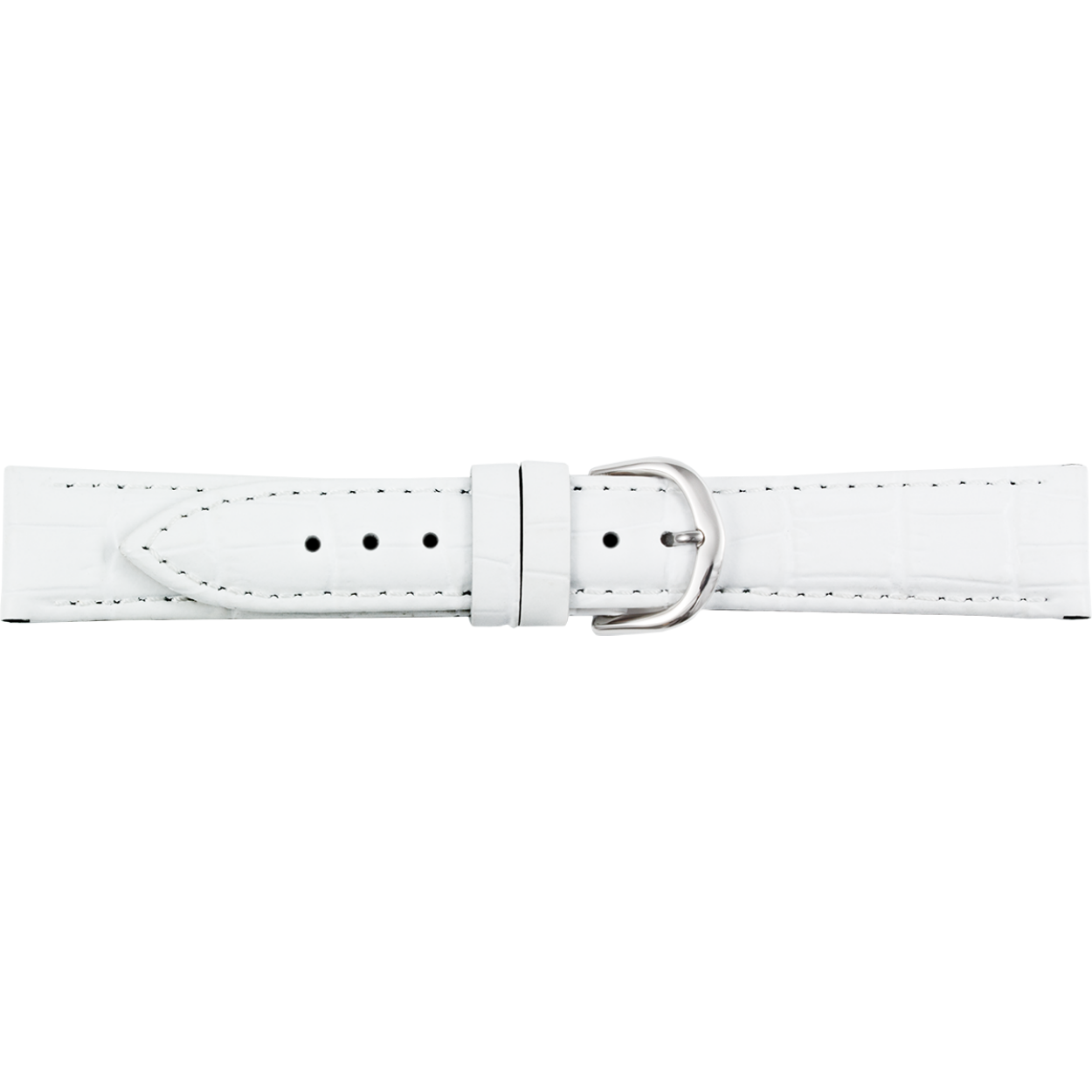 Horlogeband wit leer 24mm