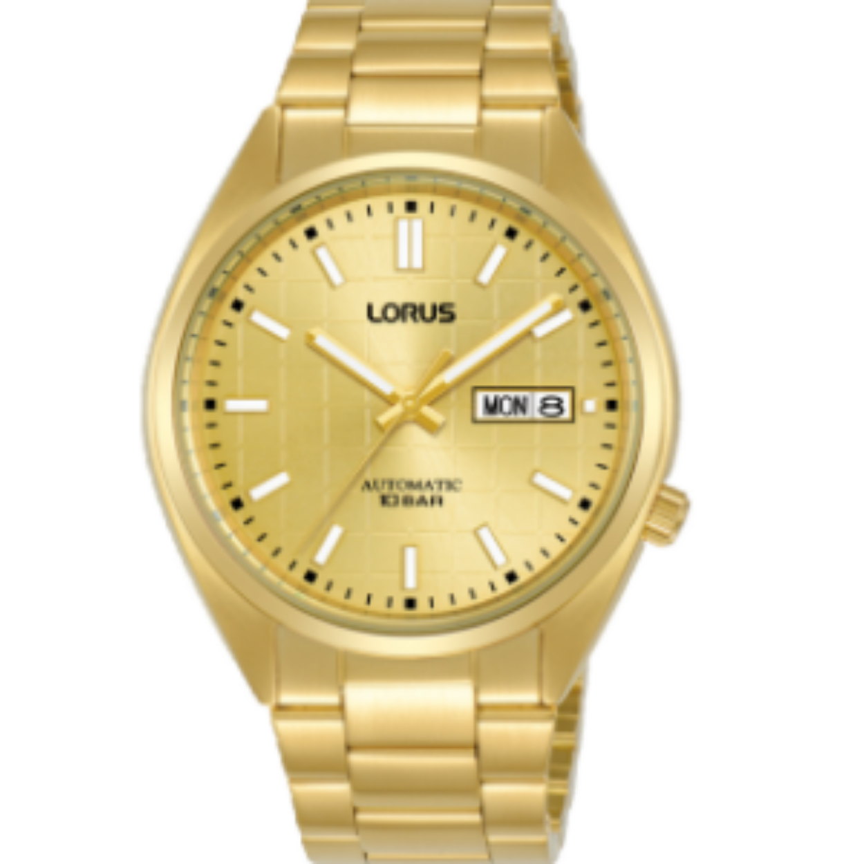 Dit is een herenhorloge van het merk Lorus. Het is een analoog horloge gemaakt van staal. De diameter van de kast is 41 mm en de kast is 12.5 mm dik.