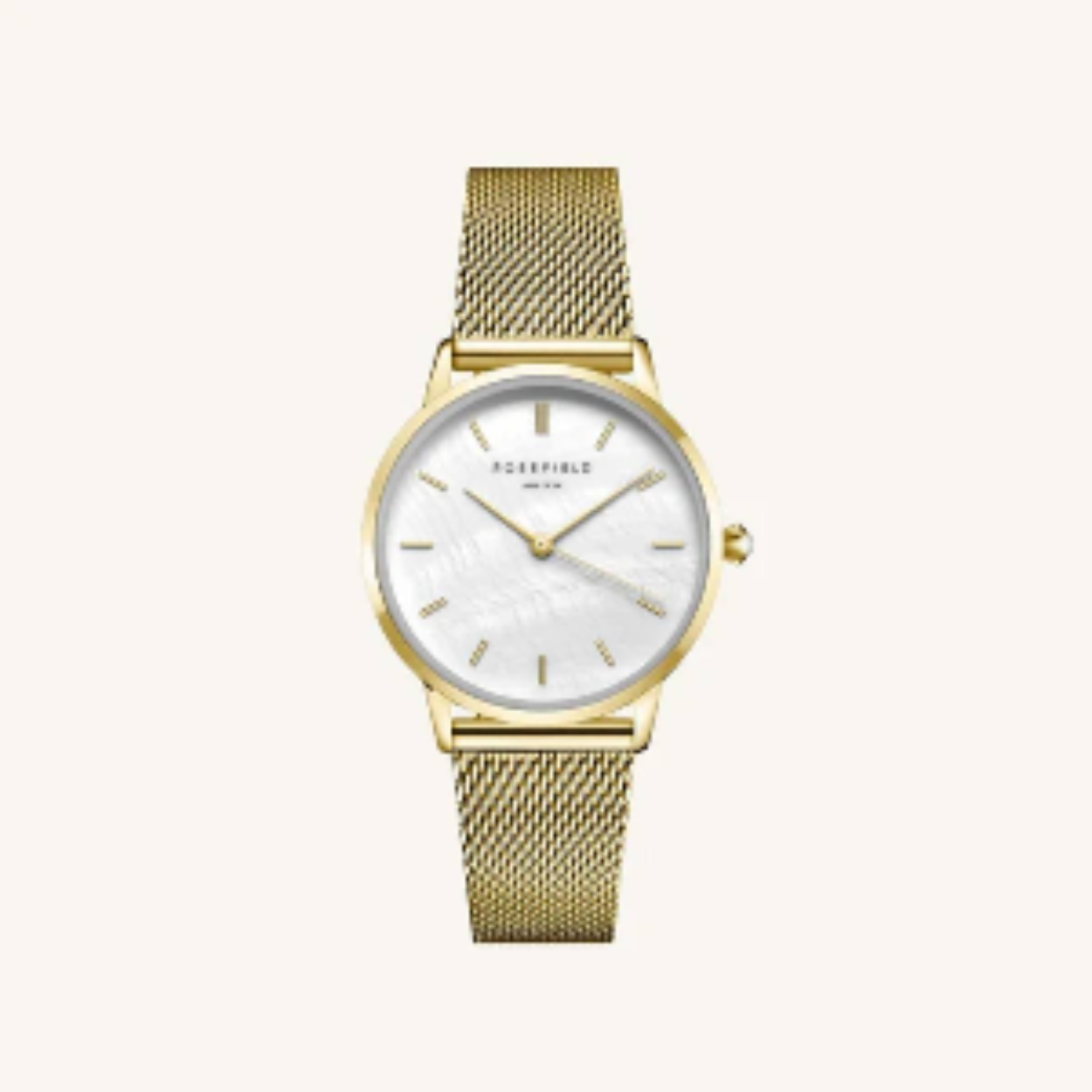 Rosefield dameshorloge met milanese band, double;
Pearl Edit Mesh White